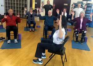 Gina with yoga pose